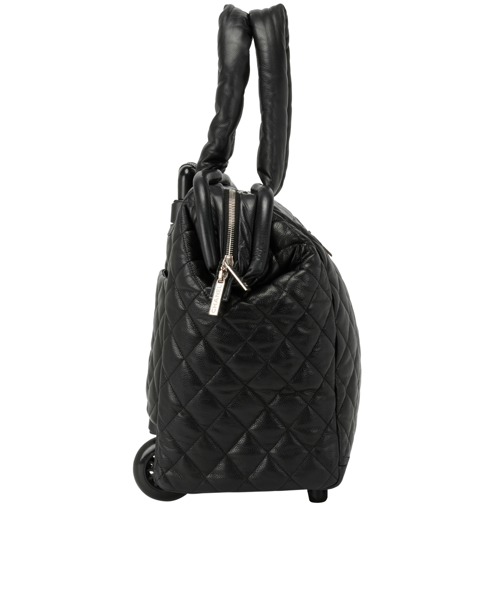Coco Cocoon Trolley Bag, &pound;3,100, Handbags, Black, Caviar, Side view